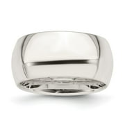 Fine Jewelry 925 Sterling Silver 10mm Comfort Fit Band Ring Size 7 for Men